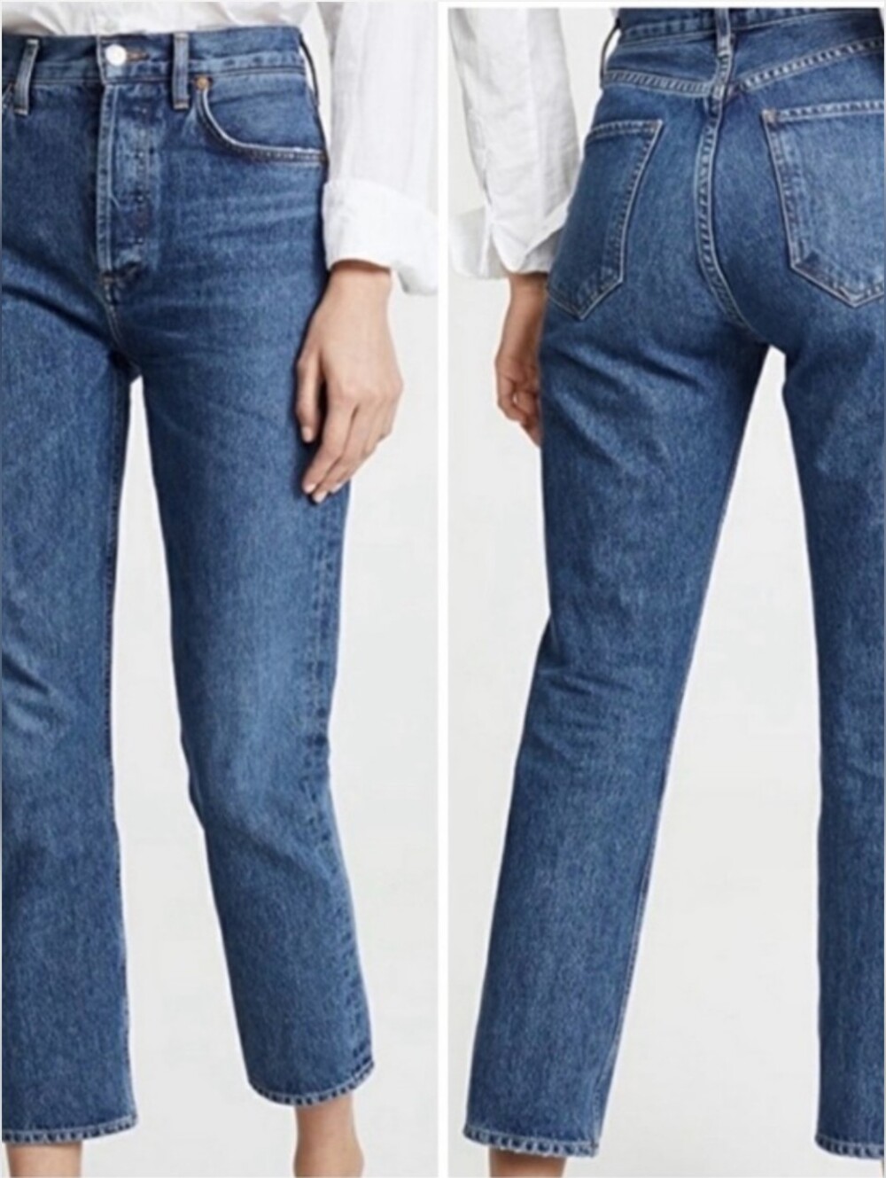Agolde Riley Button Fly Cropped Jeans